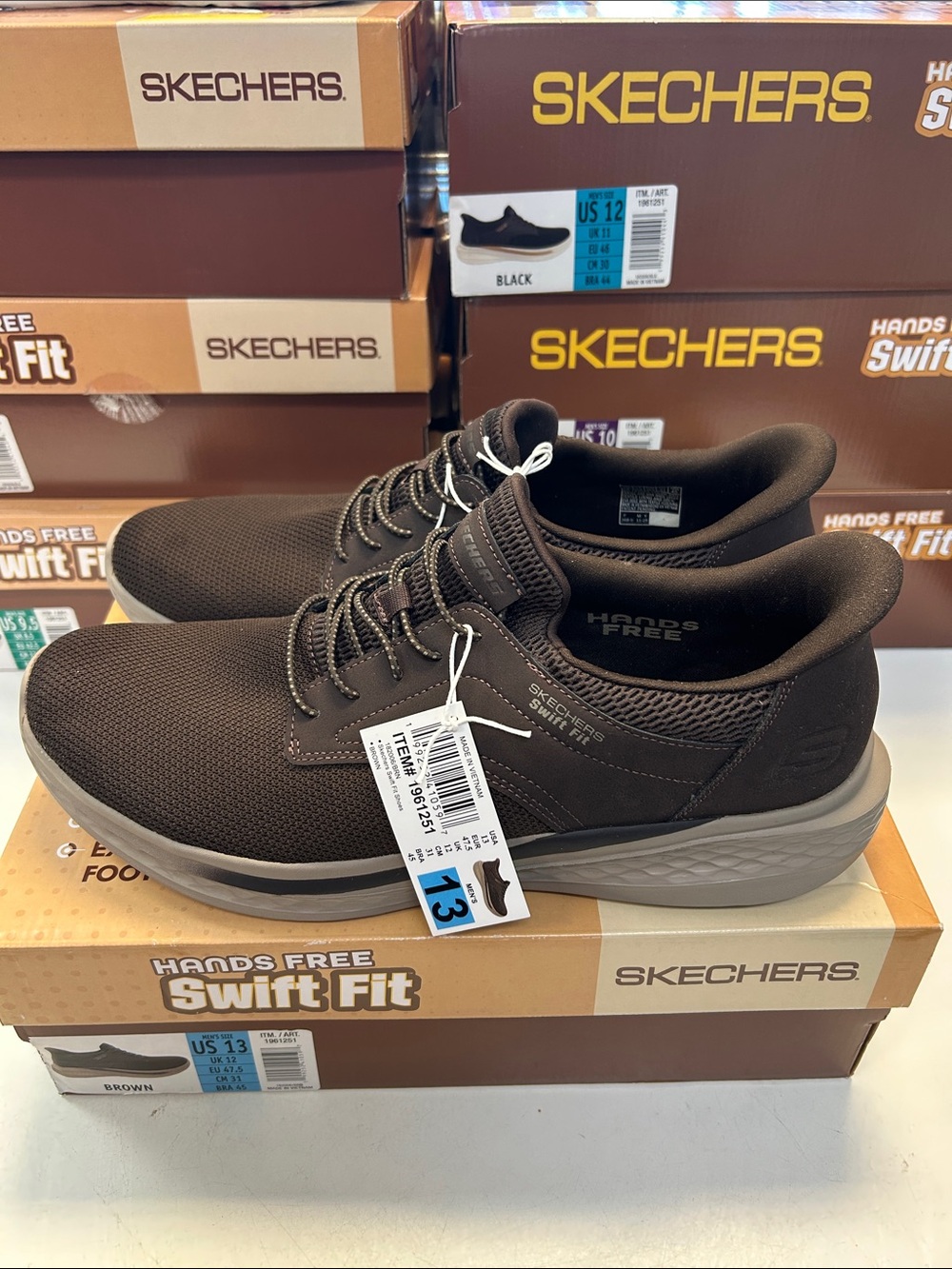Skechers Men’s Size 13 Brown Slip-On Athletic Sneakers 0499